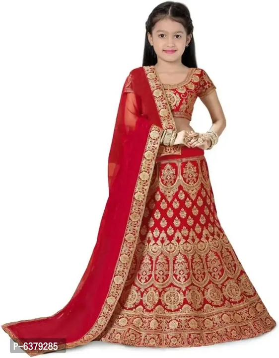 Product image of Embroidered Lehenga Choli and dupatta set for Ethnic, Wedding, Party Wear for kids, baby and Girls., price: Rs. 399, ID: embroidered-lehenga-choli-and-dupatta-set-for-ethnic-wedding-party-wear-for-kids-baby-and-girls-50df3084