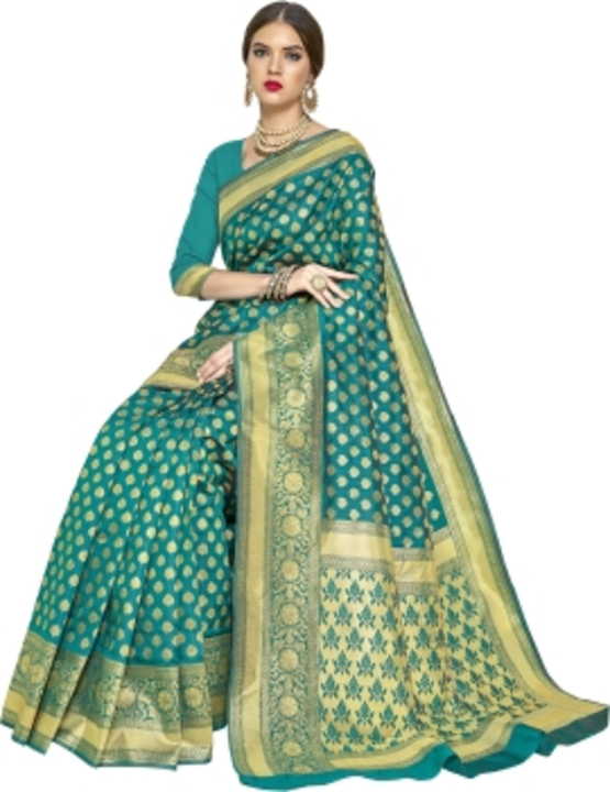 Sariya Woven Banarasi Silk Blend, Jacquard uploaded by LJ Enterprise  on 1/23/2023