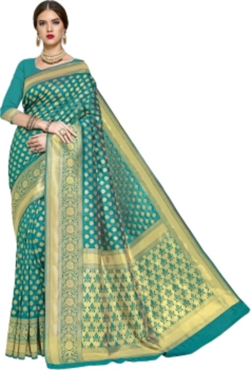 Sariya Woven Banarasi Silk Blend, Jacquard uploaded by business on 1/23/2023