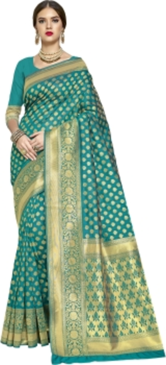 Sariya Woven Banarasi Silk Blend, Jacquard uploaded by LJ Enterprise  on 1/23/2023