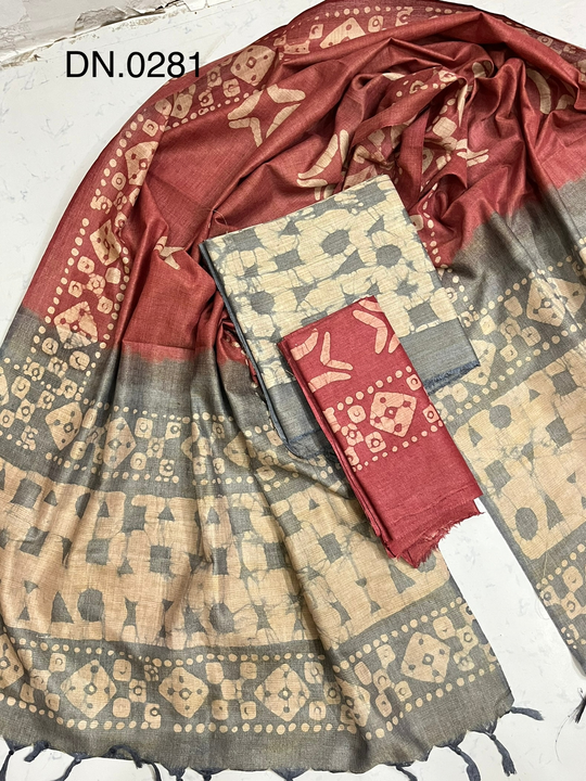 Khadi cotton silk dress material uploaded by business on 1/23/2023