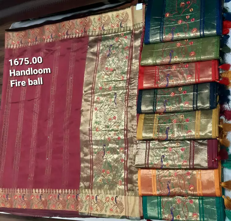 Fancy fabrics emrodiry sarees uploaded by HITESh Textiles on 1/23/2023