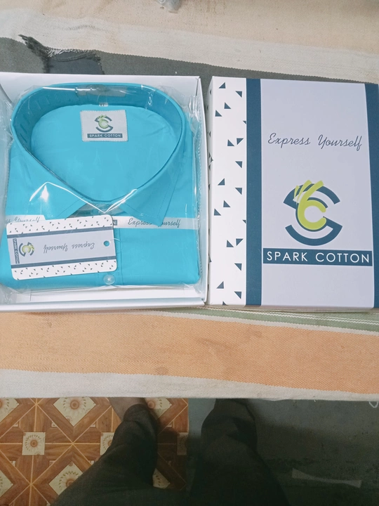 SKY BLUE BOX PACKED SHIRT /100% satin COTTON uploaded by RS GARMENTS  on 6/3/2024