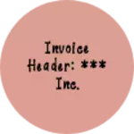 Business logo of Invoice header: *** Inc.