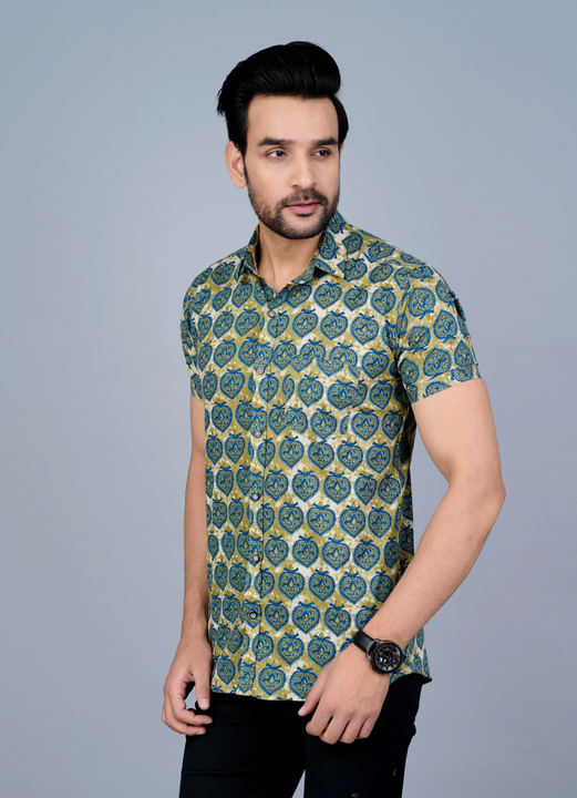 *Sanganeri printed cotton half sleeves Shirt uploaded by JAIPURI FASHION HUB on 1/24/2023