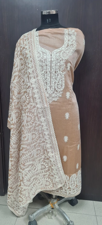 Semi stiched suit with heavy embroidered dupatta uploaded by business on 1/24/2023