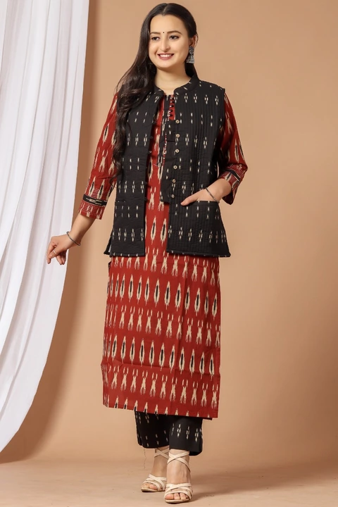 Pure Cottton Kurti With Jacket uploaded by Crafts moda on 1/24/2023