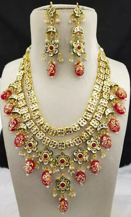 Kundan Jewellery set with onyx meenakari beads  uploaded by SHYAMA CREATIONS on 1/24/2023