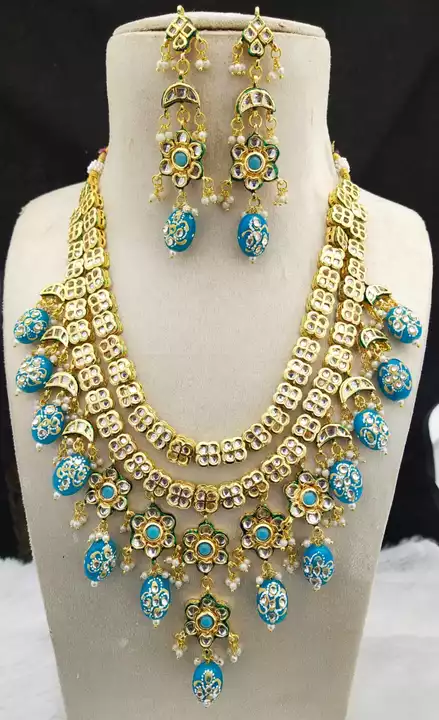 Kundan Jewellery set with onyx meenakari beads  uploaded by SHYAMA CREATIONS on 1/24/2023