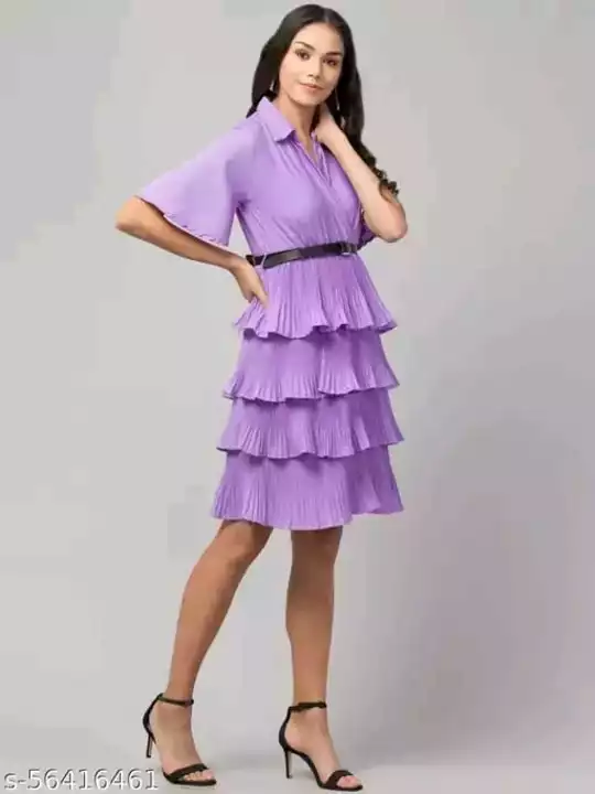 Women crepe frilled short dress uploaded by business on 1/24/2023