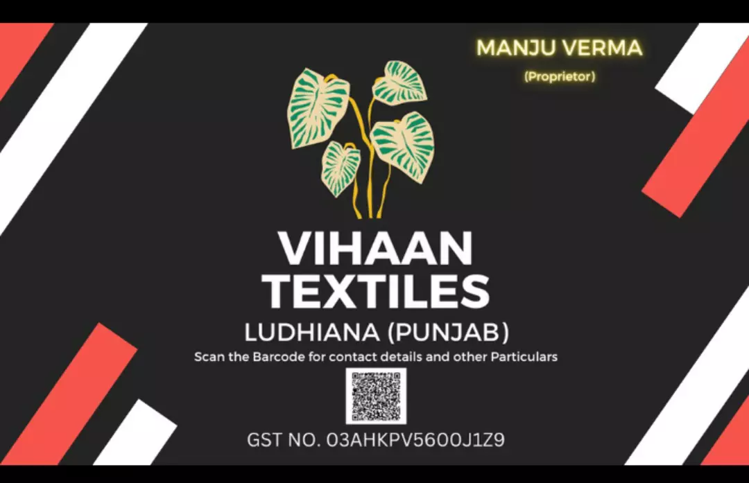 Visiting card store images of VIHAAN TEXTILES 