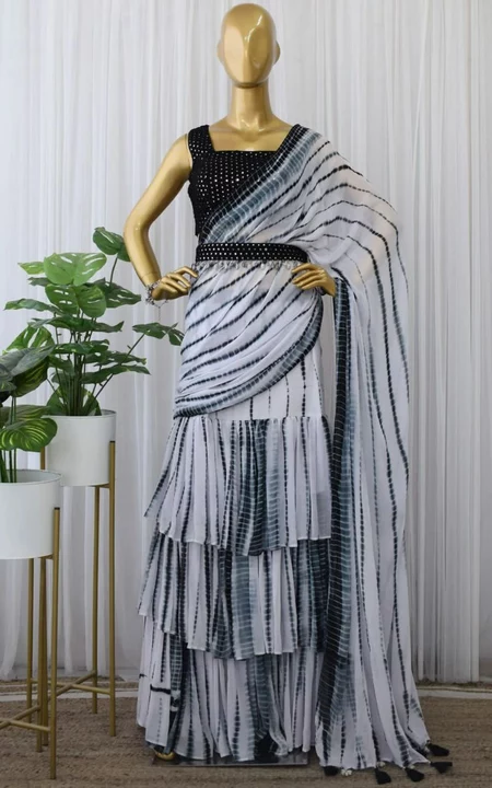Ruffle lehanga beautiful saree uploaded by GS TRADERS on 1/24/2023