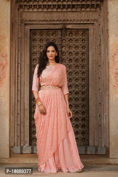 Post image Stylish Peach Chinnon Silk Embellished Lehenga Choli Set With Dupatta For Women

Size: 
S
M
L
XL

 Color:  Peach

 Fabric:  Chiffon

 Type:  Ready To Wear

 Style:  Embellished

Within 6-8 business days However, to find out an actual date of delivery, please enter your pin code.

Peach Chinon Silk Choli With Mirror Work, Sequins, Beads Stones Embelishment, Zipper Closure And Cotton Lining; Chinon Silk Solid Pleated Lehenga With Drawstring And Zipper Closure And Coton Lining; Chiffon Sequins Embellished Cape Style Stylised Dupatta; Chinon Embroidered Belt With Dori Tie-Up
