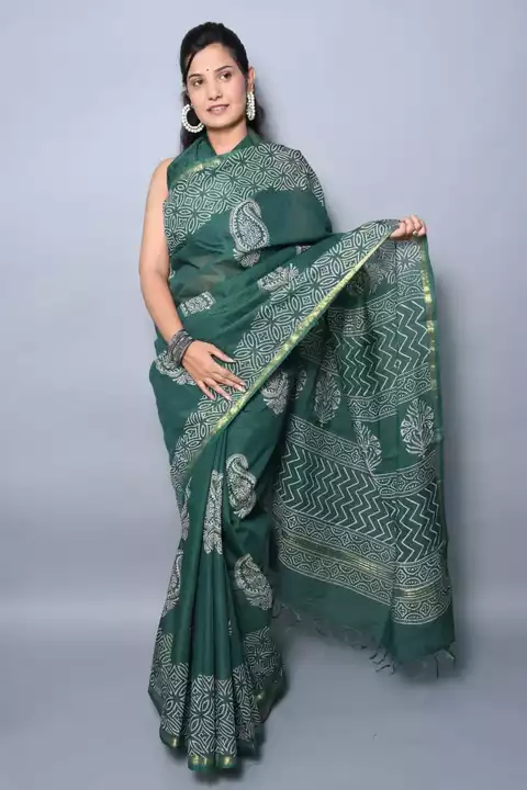 Chanderi cotton silk saree  uploaded by Krishna handicrafts on 1/24/2023