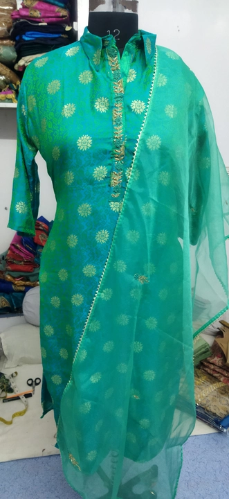Modal silk Kurti with organza duppta  uploaded by Pankhuri Fashion on 1/24/2023