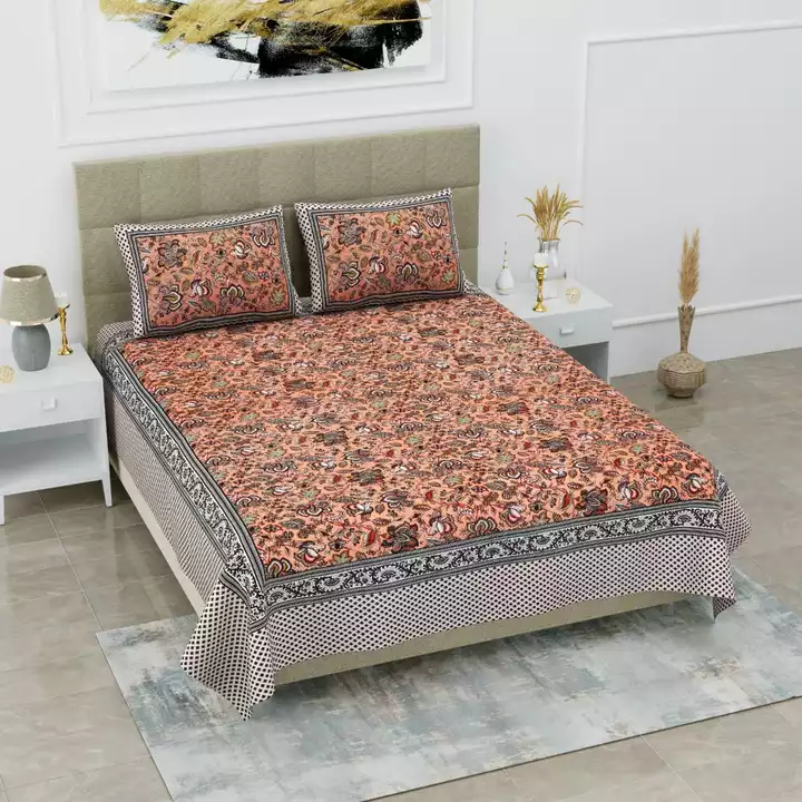Printed cotton double bed bedsheet king size  uploaded by The print house  on 1/25/2023