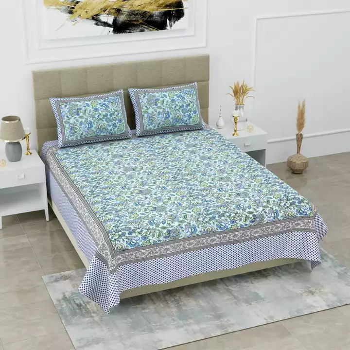 Printed cotton double bed bedsheet king size  uploaded by The print house  on 5/28/2024