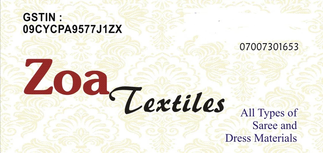 Visiting card store images of ZOA TEXTILES 