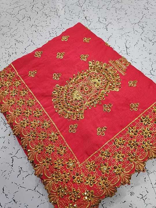 Embroidery saree uploaded by business on 7/6/2020