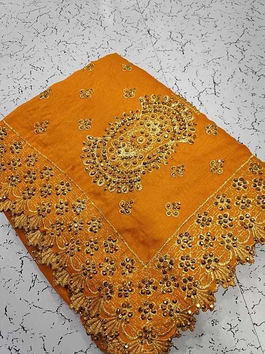 Embroidery saree uploaded by business on 7/6/2020
