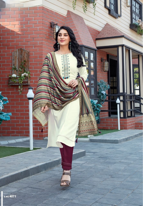 Rayon long kurti Pant with dupatta for women  uploaded by Fashionvalley dresses on 1/25/2023