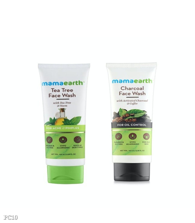 Mamaearth Teatree & Charcoal Facewash 100 ml each  uploaded by business on 1/25/2023