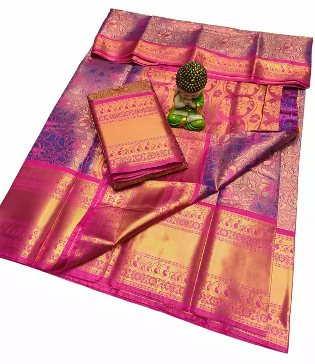 🎄🎄🎄 TISSUE FANCY SAREES COLLECTIONS- WEDDIND SAREE COLLECTION PINK COPPER JARI WORK DESIGNS  🎄🎄 uploaded by Jayam tex on 1/25/2023