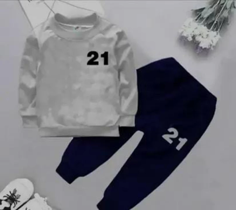 Kids Trendy Full Sleeves T Shirt's And Pants Set's  uploaded by SN creations on 1/26/2023