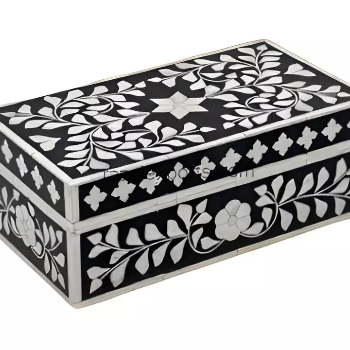 Handmade Bone Inlay Box Vintage Decorative Collectable Multipurpose Box ( Black ) uploaded by business on 1/26/2023