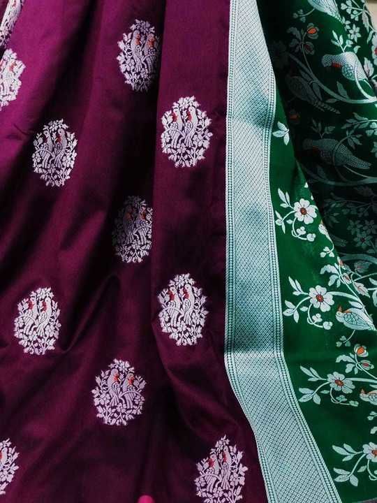 Post image Fabric :  *LICHI SILK SAREE WITH WEAVING SILVER AND GOLD JARI &amp; EXTRA ORDINARY DESIGN WITH JALAR*

BLOUSE : *FULL HEAVY WEAVING AND SUPER SELF COLOR MATCHING*


*Rate -  1200/+$- Only*
