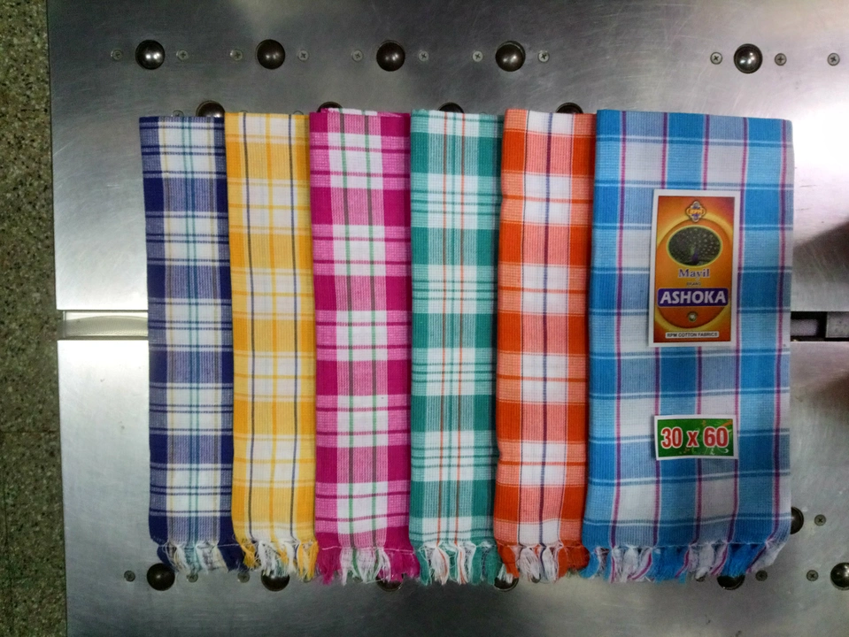 Ashoka Color Checked Towel 30*60 size  uploaded by RPM COTTON FABRICS on 5/23/2024