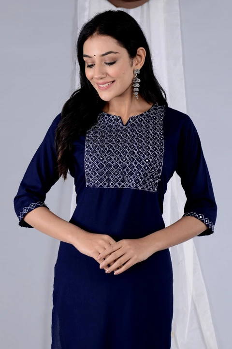 Women's Rayon Straight kurtis with embroidery  uploaded by Shree Shyam Fashion on 1/26/2023