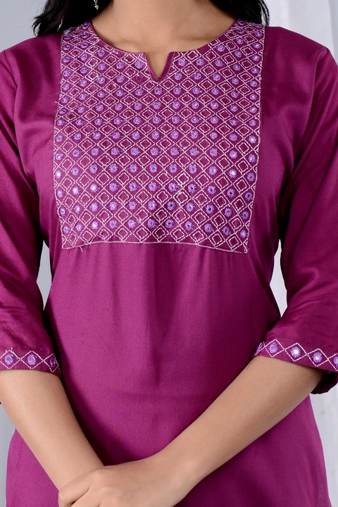 Women's Rayon Straight kurti with embroidery  uploaded by Shree Shyam Fashion on 1/26/2023
