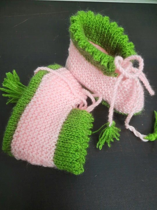 Hand knitting baby booties 6 to 12 month baby uploaded by Shweta creation on 1/26/2023