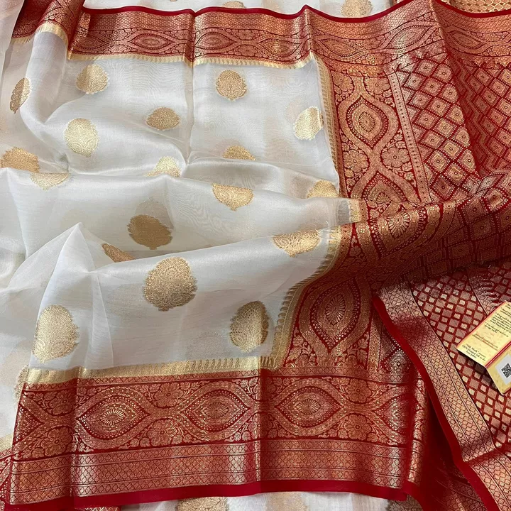 Kora orgnja silky fabric  uploaded by Banarsi saree on 1/26/2023