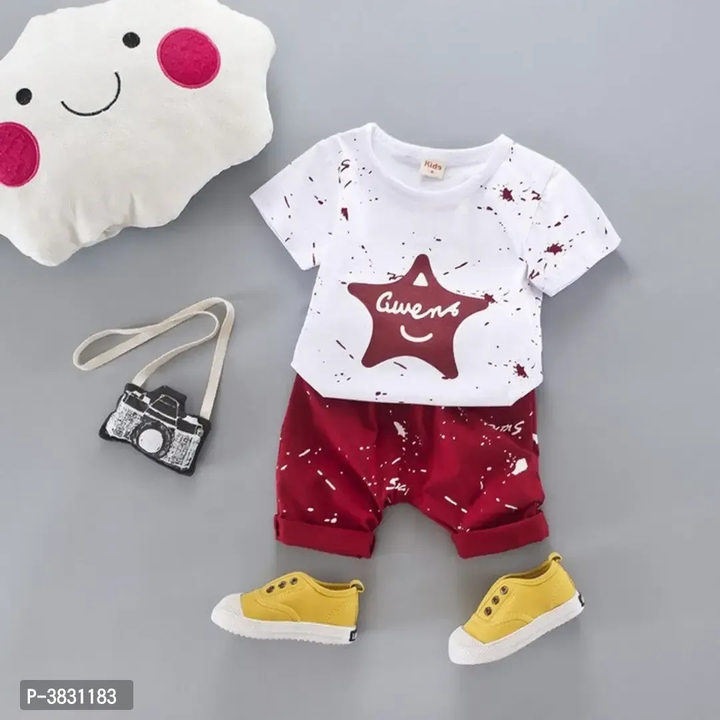 Kids Multi Colour Cotton T-Shirt and Shorts Set uploaded by wholsale market on 1/26/2023