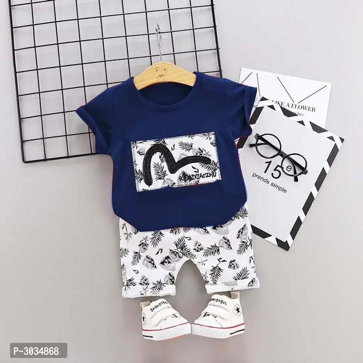 Kids Multi Colour Cotton T-Shirt and Shorts Set uploaded by wholsale market on 1/26/2023