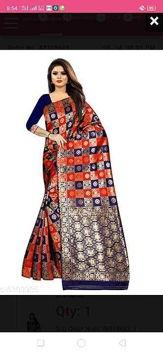 Pavitra jacquard silk saree with boluse piece uploaded by business on 7/6/2020