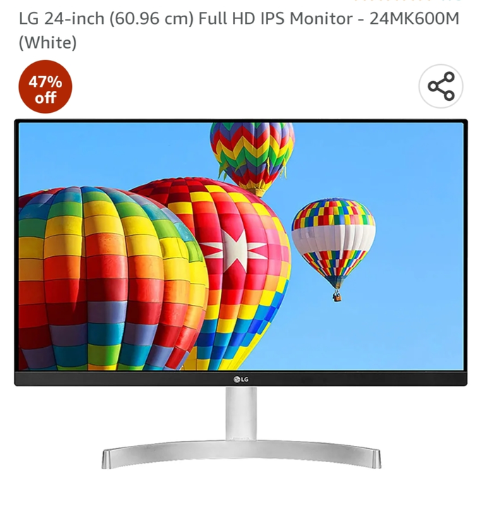 LG 24MK600M (white) 23.5inch monitor uploaded by business on 1/27/2023