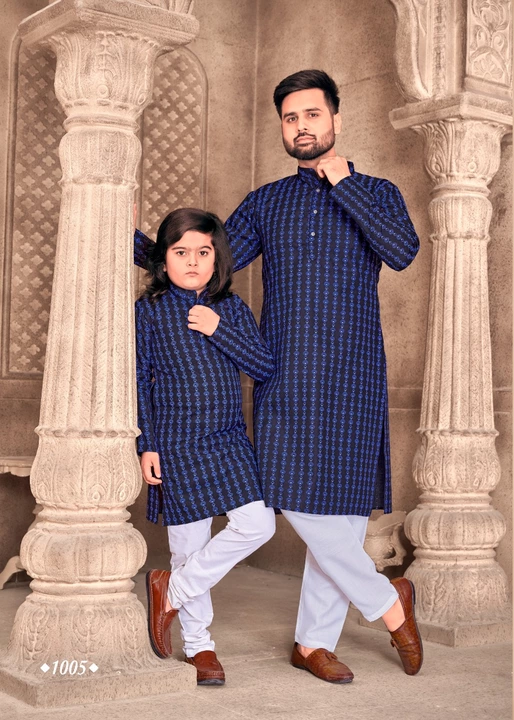 *New Launching*

😍 *Present Father-Son combo of Cotton Kurta with Foil Print and Payjama.* 😍

Cata uploaded by Style's fashion on 1/27/2023
