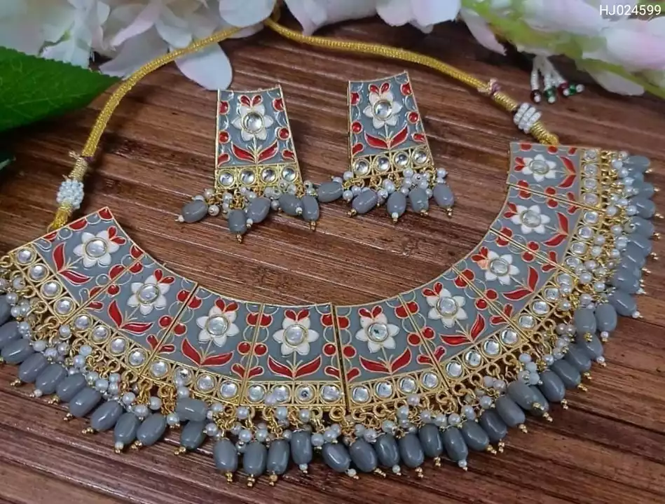 Necklace Set for womens and Girls with Meenakari work uploaded by Saanjh Homes on 1/27/2023
