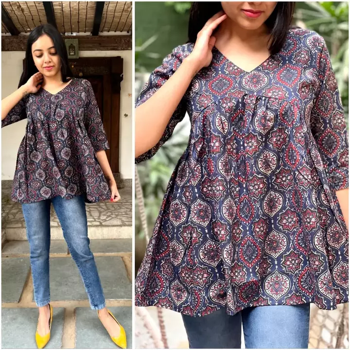 Cotton V-STYLE peplum top uploaded by Govardhan textile on 1/27/2023