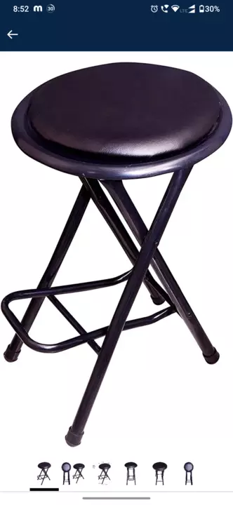 IYB Home Folding Stool – Heavy Duty 21-Inch Seating Height Collapsible Padded Round Stool with Foot  uploaded by business on 1/27/2023