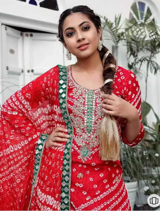 A Kurti with patiala and  Dupatta and is a great pick for festive occasions uploaded by Shree Dayal and Company on 1/27/2023