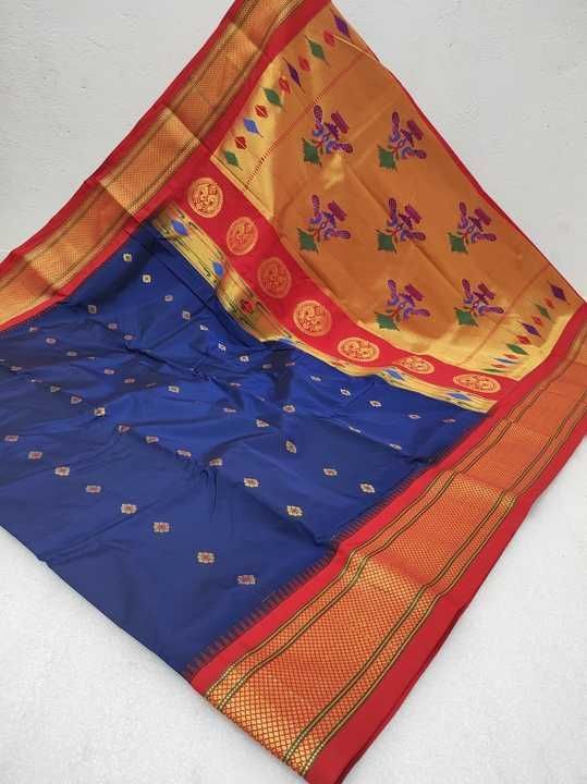 kadiyal semi double pallu sarees uploaded by Aishwarya paithani handloom saree on 2/16/2021