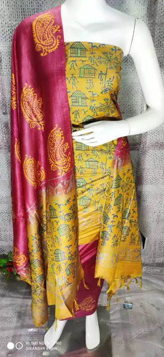 Discharge printed Katan silk dress material  uploaded by S B HANDLOOM
 on 1/27/2023