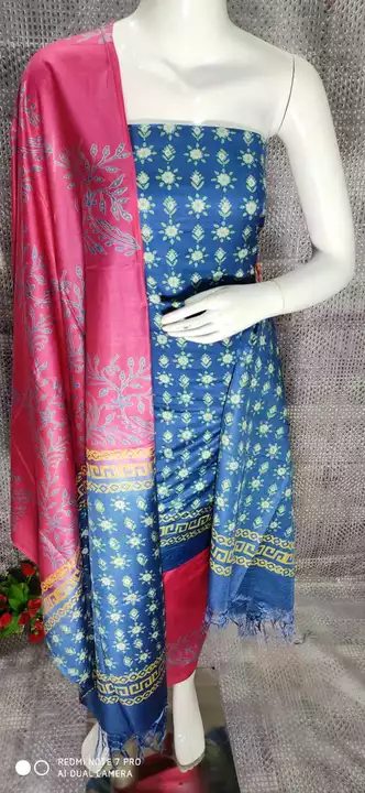 Discharge printed Katan silk dress material  uploaded by S B HANDLOOM
 on 1/27/2023