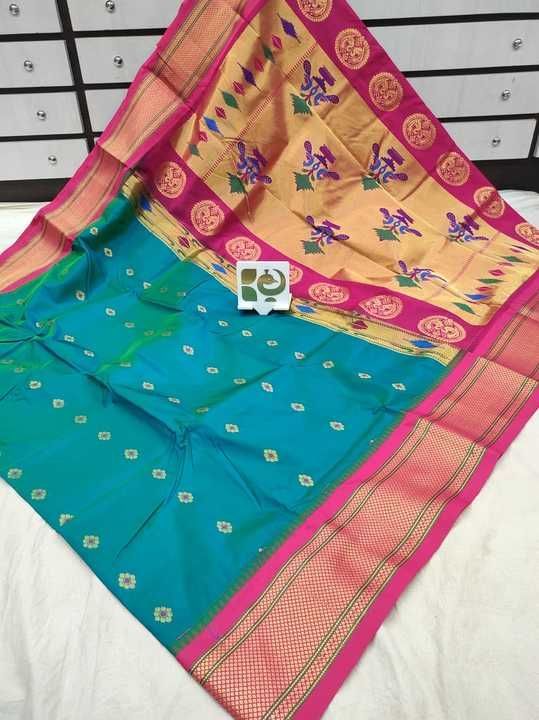 kadiyal semi double pallu sarees uploaded by Aishwarya paithani handloom saree on 2/16/2021
