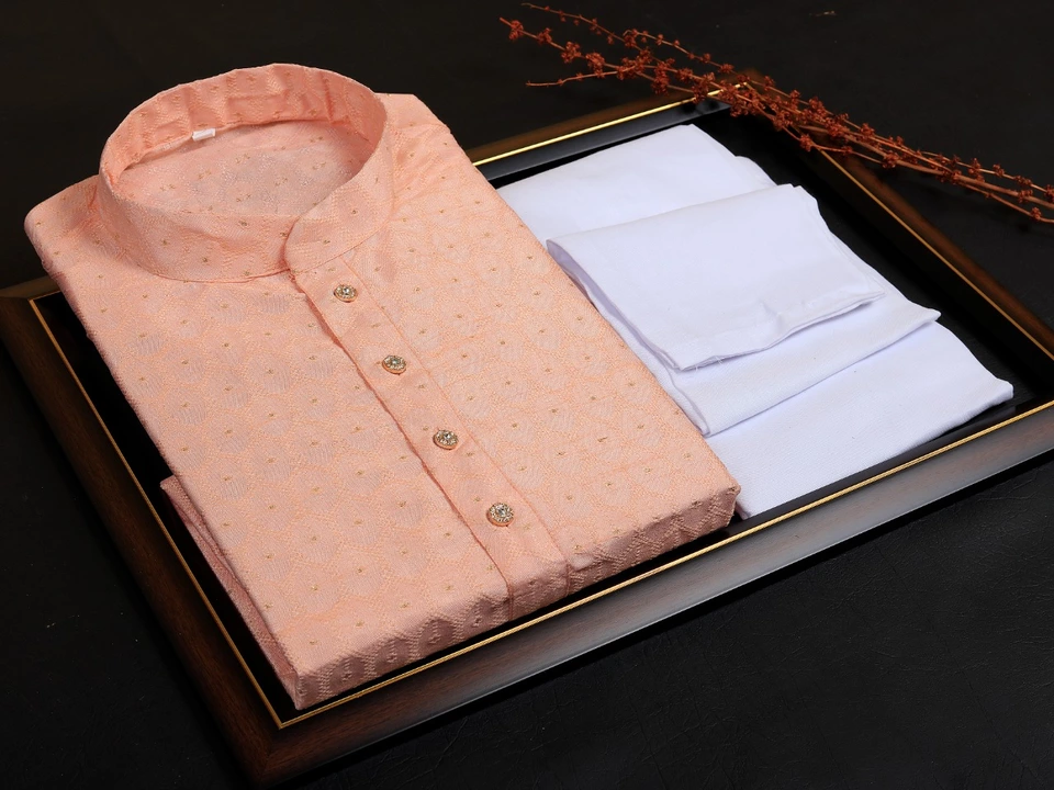 Men's Traditional Wear Jacquard Silk Kurta Set uploaded by Gulmahor Collection on 1/28/2023