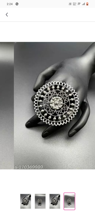Silver oxidised ring uploaded by Bajaj jewellery on 1/28/2023